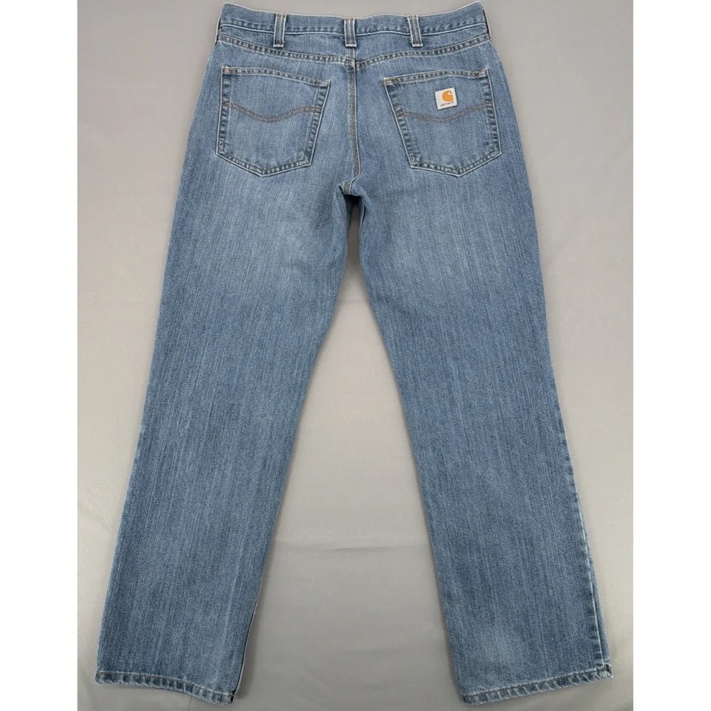 Carhartt Relaxed Fit Jeans Men's 36x32 Blue Straight Leg Workwear Denim - Picture 2 of 8